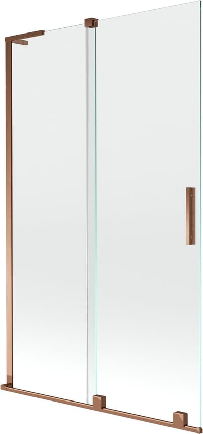 Mexen Velar L badwand paravan 2-delige schuifdeur 110 x 150 , transparant, roze goud - 896-110-003-01-60