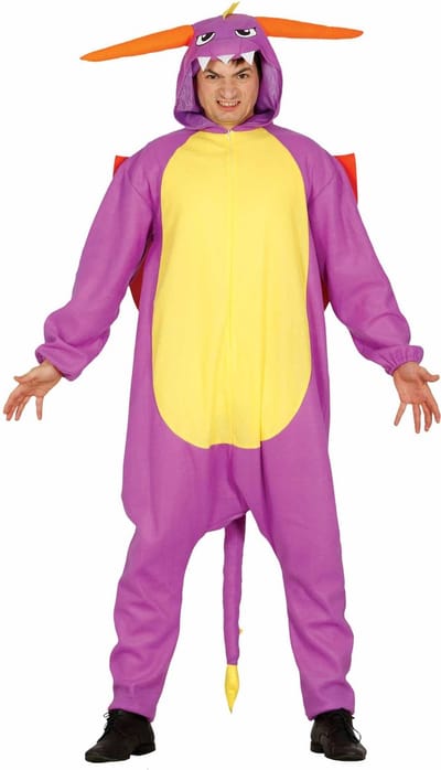 Fiestas Guirca - Onesie Draak (paars) – maat M (44-42) - Carnavalskleding - Carnaval - carnavalskleding 2027 - Carnaval kostuum