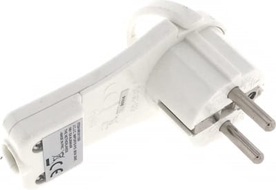 Benson Extra platte haakse stekker - 8 mm dik - met ontplughulp - wit - 4 stuks