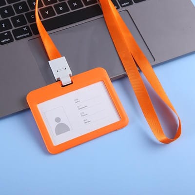 1PC Eenvoudige zakelijke werkkaart ID kantoor school badge houders badge tag nekband lanyard oranje