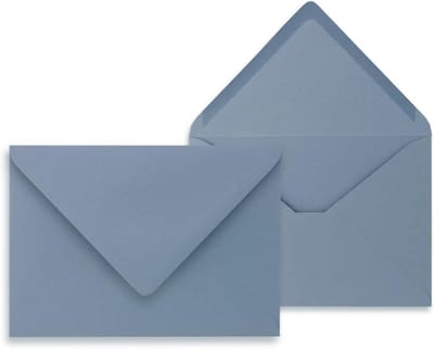 Brievenbussen Enveloppen - Papieren Post - Kaarten Versturen - Volledig Gekleurd Papier - DIN C6 114 x 162 mm - Grijsblauw