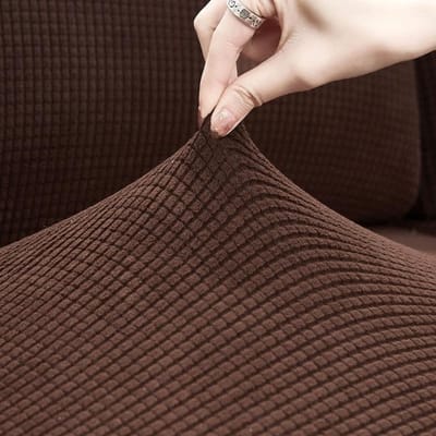 Zachte pluche hoekbank kussenhoes bankzitting rugleuning matrasbeschermer hoes elastische hoes voor chaise longue 1pc backrest cover-M bruin