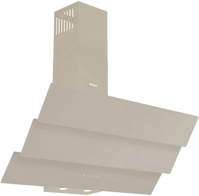 Wiggo WE-B943G(C) - Schuine Afzuigkap - 90cm - Creme Triple Glas