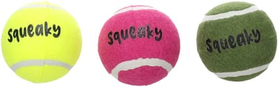 FLAMINGO - SPEELGOED SMASH TENNISBAL SQUEAK MEERDERE KLEUREN 2,5 INCH/6,35CM 3ST