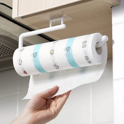 Keukenhanddoekenrek - Haakhouder - Keukenrol Houder - Keukenrolhouder -  Zelfklevend - Wit