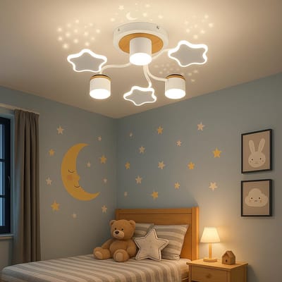 Epochglo LED Plafondlamp Kinderkamer 60cm - Sterrenhemel Design - 24W 2160LM - Dimbaar (3000K-6000K) - Afstandsbediening, Nachtlampje & Timer - Voor Jongens & Meisjes - Slaapkamer Lamp