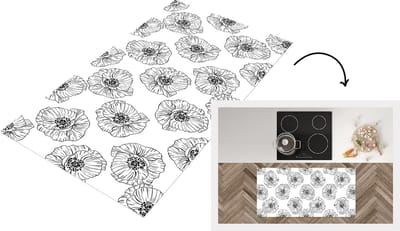 Keukenloper - Loper keuken - Klaproos - Bloemen - Design - 120x60 cm - Keukenloper vinyl