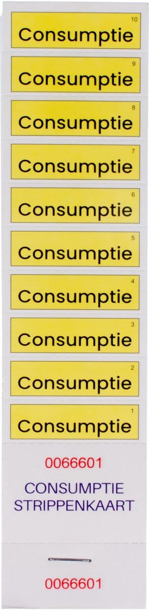 Kangaro consumptiebonnen - 5 x 21 cm - krimp a 5 blokken