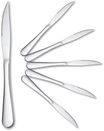 Somstyle Steakmessen Set - 6 Stuks - Messenset RVS - Vleesmessen Vaatwasserbestendig - Zilverkleurig