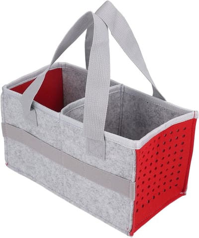 Draagbare Opbergtas voor Toniebox Starter Set - Vilt Reistas met Elastische Bandjes voor Figuren en Karakters, Organizer met Handvat (Rood)