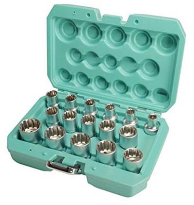 Steeksleutelset 1/2 inch - 16-delig met praktische gereedschapskoffer