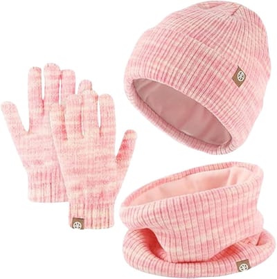 Winterset voor Kinderen: Warme Muts, Sjaal en Handschoenen - Thermisch, Gebreid en Zacht Fleece voor Kinderen van 5-12 Jaar