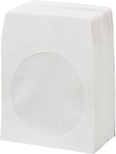 Solidchoice - Dailygoody - Papieren CD-hoesjes - Voordelige CD-hoesjes met venster - Wit - CD-opberging - Praktisch en stijlvol - Geschikt voor cd's