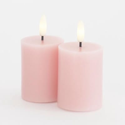 Sirius - Sirius Sille Mini LED kaars 2st Ø5xH6.5cm - Light Pink - Licht Roze