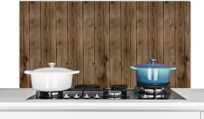 Spatscherm keuken 120x60 cm - Kookplaat achterwand Hout - Natuur - Patronen - Muurbeschermer - Spatwand fornuis - Hoogwaardig aluminium
