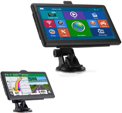 KZQ Auto GPS navigatie 7 inch touchscreen 256-16GB met stembesturing rijrichting snelheids- en roodlichtwaarschuwing zwart