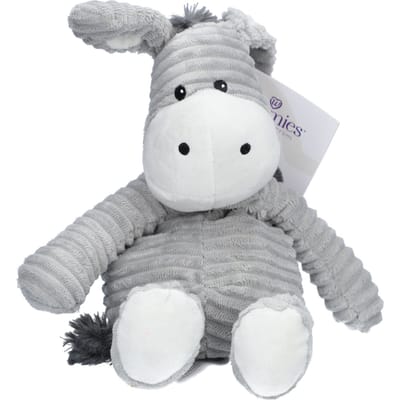 Warmies Warmteknuffel Ezel Ribstof 21 cm - Magnetronknuffel met Lavendel - Warmte- en Koelknuffel voor Jong en Oud