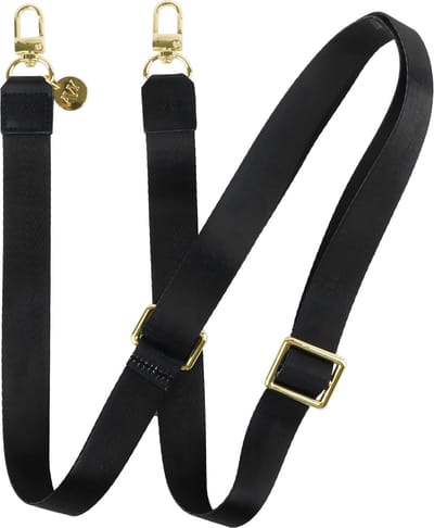 AVY Verstelbaar Crossbody Telefoonkoord | Black | Lang Nylon Koord | Universeel voor alle Hoesjes | Geschikt voor iPhone, Samsung en meer | 130cm | Nylon Black | Zwart