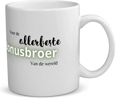 Akyol - voor de allerbeste bonusbroer van de wereld koffiemok - theemok - Broer - de beste bonusbroer - verjaardagscadeau - verjaardag - cadeau - cadeautje voor broer - broer artikelen - kado - geschenk - gift - 350 ML inhoud