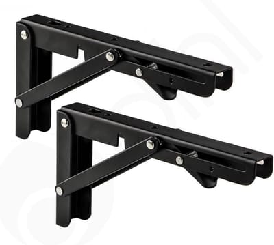 2x Opvouwbare Plankdragers Zwart 40 cm - Zware Wandmontage Planken Steunen 80kg