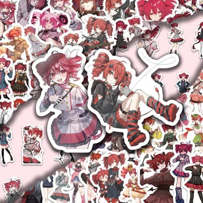Nieuwe 60 Stuks Kasane Teto Anime Stickers Vinyl Waterdicht Voor Laptop Telefoonhoes Notitieboek Waterfles Doe-het-zelf Stickers gray