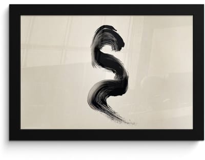 Poster in lijst - Fotolijst 30x20 cm - Posters - Penseelstreek - Zwart - Minimalistisch - Posterlijst zwart - Decoratie - Wanddecoratie woonkamer - Muurdecoratie slaapkamer