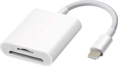SD en Micro-SD kaart lezer adapter kabel - geschikt voor iPhone en iPad - 8-pin - geschikt voor Lightning - Wit - Provium
