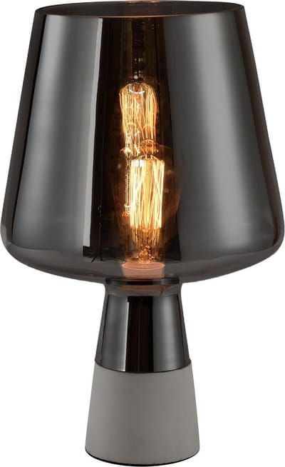 QUVIO Tafellamp modern - Nachtlampje - Bedlamp - Bureaulamp - Lamp tafel - Verlichting - Leeslamp - Sfeerlamp - Slaapkamer lamp - Slaapkamer verlichting - Beton met glazen lampenkap - Diameter 24 cm