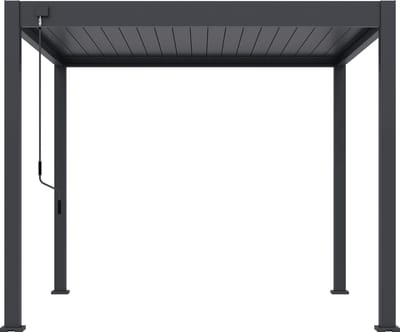 Orion terrasoverkapping - 300x300 cm - Antraciet - Luxe / Vrijstaande / Aluminium lamellen overkapping - Tuinprieel / Carport / Veranda / Pergola