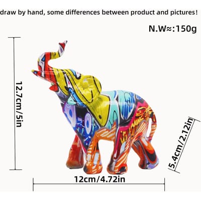 Amerikaanse Retro Kleurrijke Mini Olifant Hars Ambachten Huis Entree TV-meubel Wijnkast Decoratie Ornament yellow
