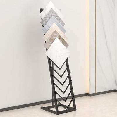 Tegel Displayrek - Monsterstandaard Steenhouder - Winkel Presentatie - 12 Laags Sleuven - 6 kg - Zwart