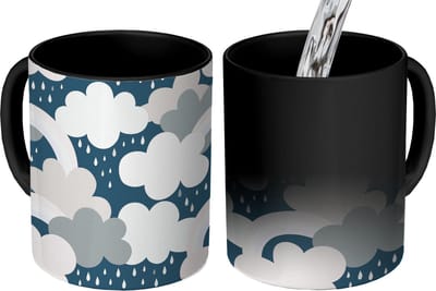 Magische Mok - Foto op Warmte Mokken - Koffiemok - Regenboog - Wolk - Regen - Kinderen - Patronen - Magic Mok - Beker - 350 ML - Theemok