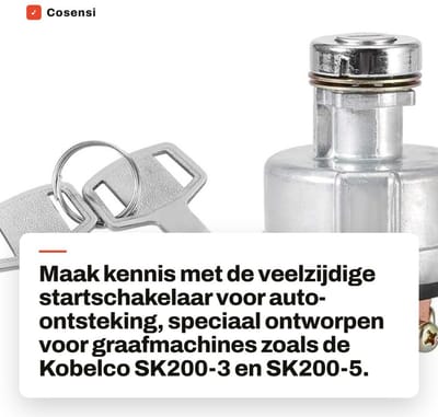 Dailygoods - Startschakelaar Auto-Ontsteking - 6 Sleutels - Betrouwbare Bescherming - Compact Formaat - Geschikt voor Kobelco - Kwaliteit Gegarandeerd...