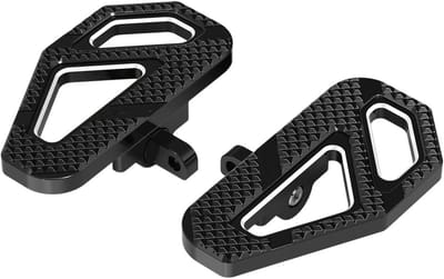 Motorfiets Voetsteunen - Passagiers Vloerplaten - Comfortabel Rijden - Geoptimaliseerde Positie - 056 inch Stijging - Zwart Wit