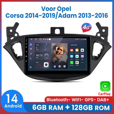 Awesafe Autoradio 6GB+128GB met Carplay en Android auto - Geschikt Voor Opel Corsa 2014 t/m 2019/Adam 2013 t/m 2016 - Radio scherm met Navigatie GPS - 8 Kern V1PRO Versie - Draadloos Apple Carplay & Android - 2014 2015 2016 2017 2018 2019