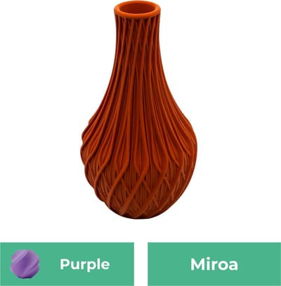 Miroa design vaas – Decoratieve vaas - Paars - 3d geprinte vaas – geschikt voor droogbloemen - 20CM