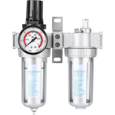 1 stuks Luchtcompressor Vochtvanger Olie Waterfilter Drukregelaar Smeermiddel Gereedschap wit