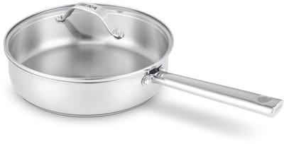Beka Cicla Sauteerpan - Hapjespan Ø 24cm - met Deksel uit glas - Gerecycleerd RVS - PFAS-vrij - Geschikt voor inductie & vaatwasser