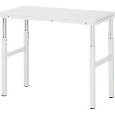 Rau onderstel Serie E, handmatig in hoogte verstelbaar, 22 mm spaanplaat met melamine coating, tot 450 kg, B 1200 x D 500 x H 650-1000 mm, lichtgrijs