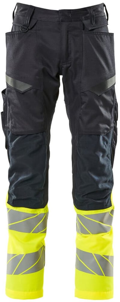 Mascot Accelerate Safe Broek met kniezakken 19679-236 - donkermarine/hi-vis geel - C47 - 76