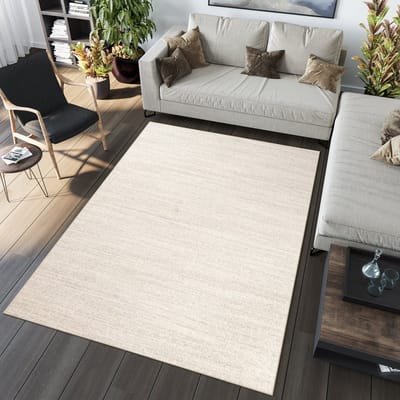Tapiso Sari Vloerkleed Beige Laagpolig Licht Tapijt Maat- 80x150