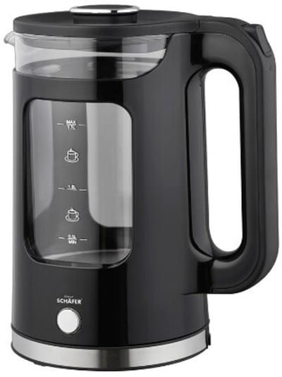 Waterkoker 1,7 Liter 2200W met LED Verlichting – Elektrische Waterkoker Glas RVS – Snelkoker met Warmhoudfunctie 85°C – 360° Draaibare Basis – Automatische Uitschakeling – Droogkookbeveiliging – Design Waterkoker Zwart – BPA-vrij – Energiezuinig