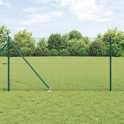 vidaXL - zeshoekig - gaasgek - met - palen - 100 - x - 1,2 - m - PVC-Coated - Staal - Groen