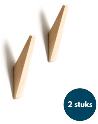Houten Wandhaken - Vintage kapstokhaken - Ophanghaken - Handdoekhaken - Jashaken - 2 stuks - Teak