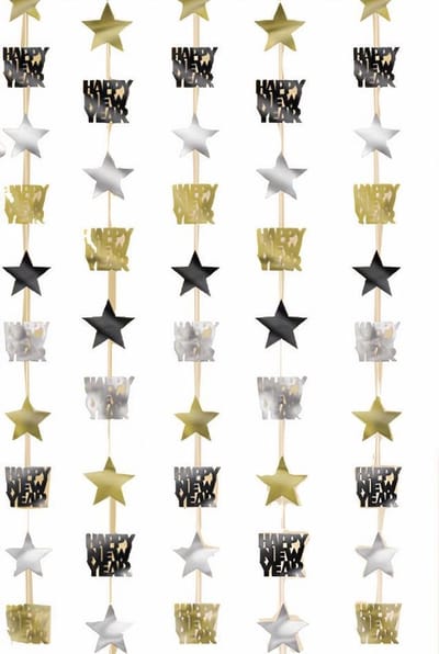 Amscan Hangdecoratie Happy New Year 200 Cm Folie Zilver/goud