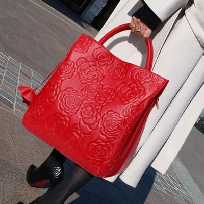 Eerste Laag Koeienhuid Tas Nieuwe Rode Bruids Bruiloftstas Echt Leer Moeder Handtas Lichte Luxe Pendelen Dames Tas red