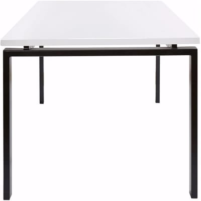 Eettafel 90x90x75 cm Hoogglans Wit Rechthoekig – Massief FSC®-Hout met Metalen Frame – Modern & Tijdloos Design – 8-Persoons | Abkantoor