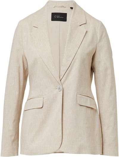 Slim fit blazer met linnen
