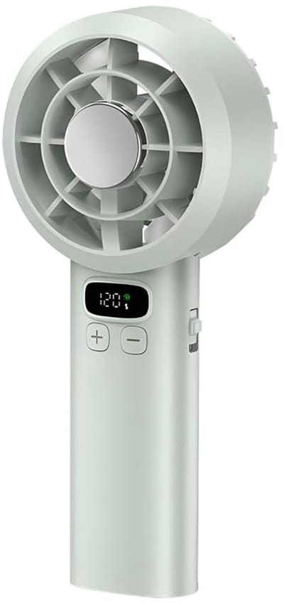 Mini draagbare zakventilator - USB oplaadbaar, instelbare windsnelheid, met LED-display, stille persoonlijke ventilator, essentieel accessoire voor zomerse buitenactiviteiten, thuis en op kantoor - Groen