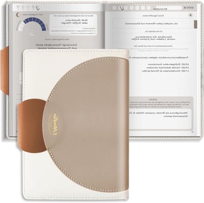 Bruine notitieboek met 5 minuten planning, ideaal voor organisatie en creatief schrijven